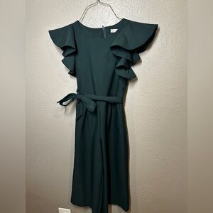 GB Girls Green Ruffle Sleeve Jumpsuit